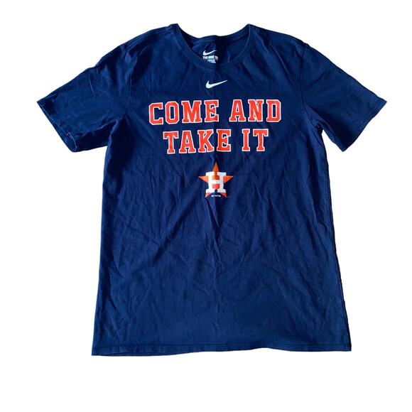 Nike Come and Take It Houston Astros MLB Baseball Short Sleeve Shirt Navy Large - Picture 9 of 9